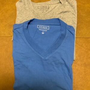 Club Room Blue V-Neck Performance T-Shirts
